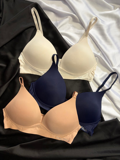 Nautica wireless laser cut seamless bralette pack of 3 | 34/75 B