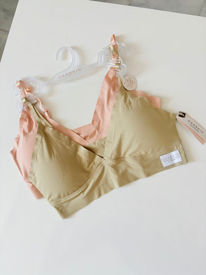 Danskin pack of 2 super soft laser cut bralettes | M