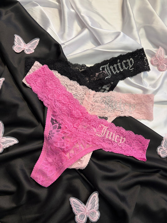 Juicy couture pack of 3 lace thong | S