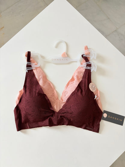 Danskin pack of 2 laser cut invisible bralettes