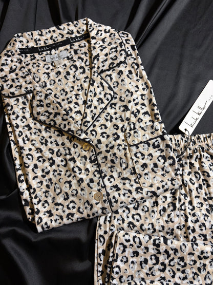 Nicole miller leopard pj set | L
