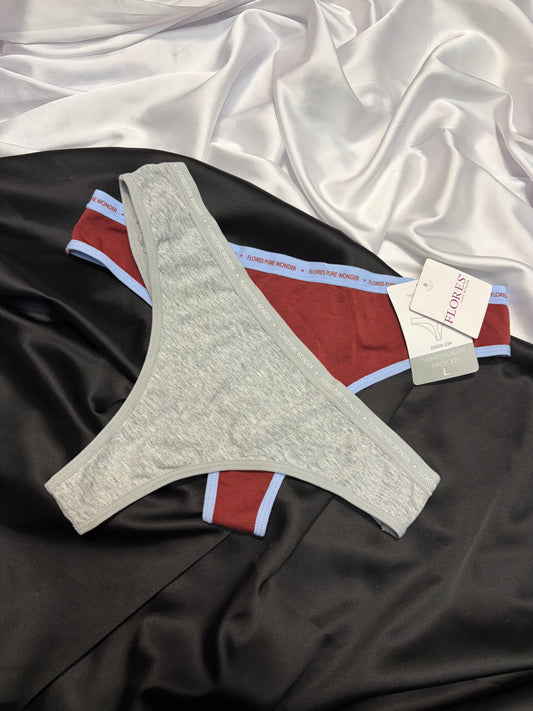 Flores cotton thong set | L