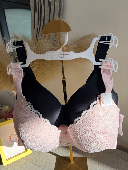 Jessica Simpson pack of 2 lace bras with laser cut bands