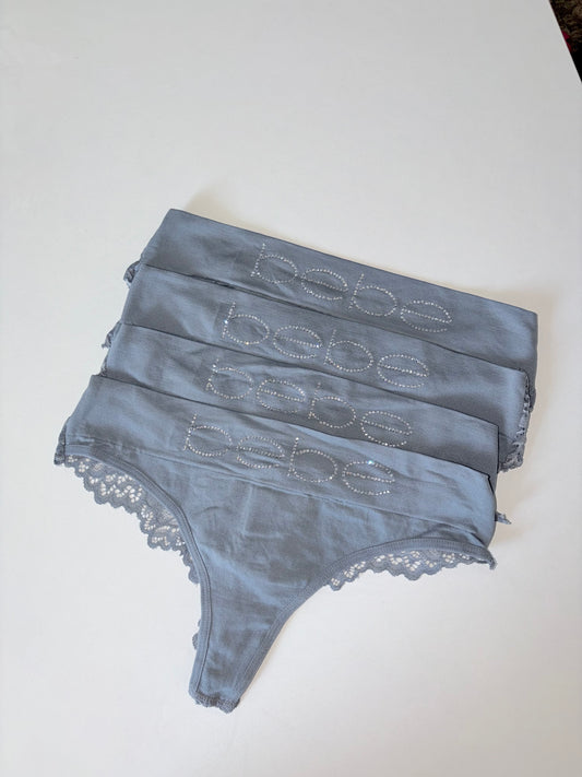 Bebe thongs with rhinestones