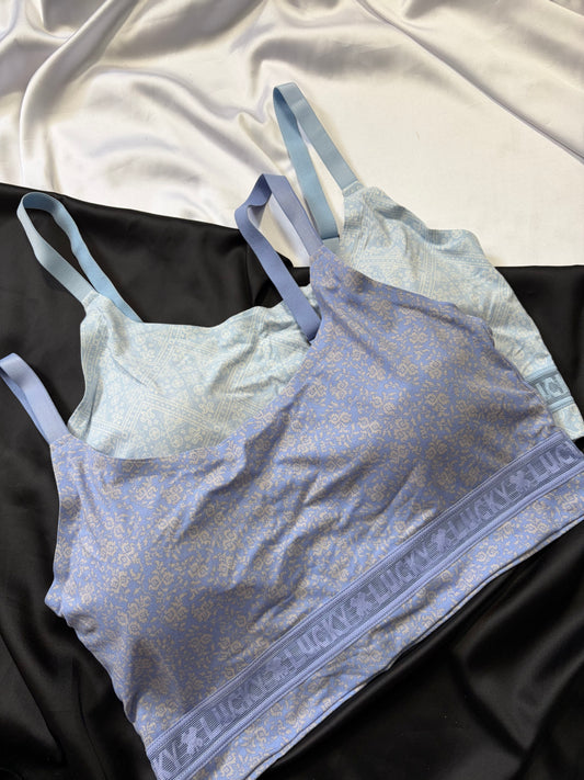 Lucky brand cotton laser cut bralette set | XL