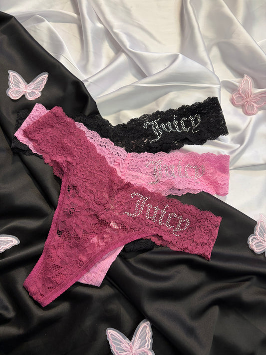 Juicy couture pack of 3 lace thongs | S