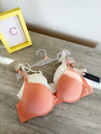 Danskin pack of 2 ribbed light push up bras