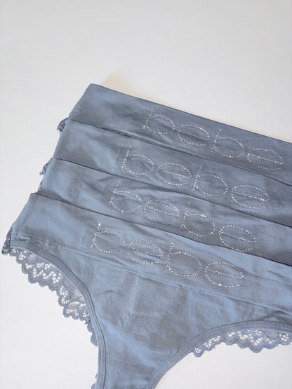 Bebe thongs with rhinestones