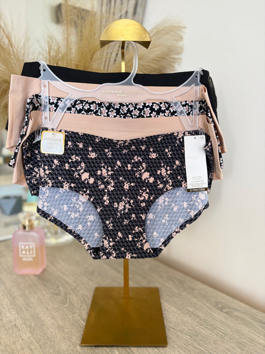 Adrienne vitadini pack of 5 laser cut seamless panties | M