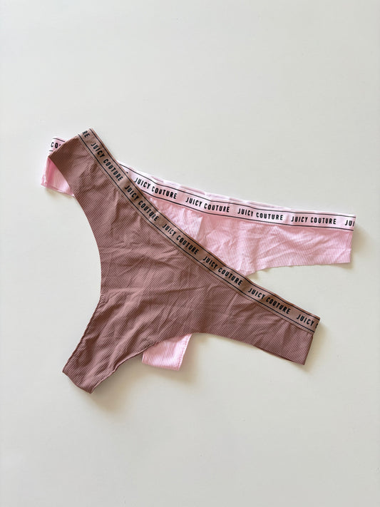 Juicy couture pack of 2 seamless laser cut thongs | L