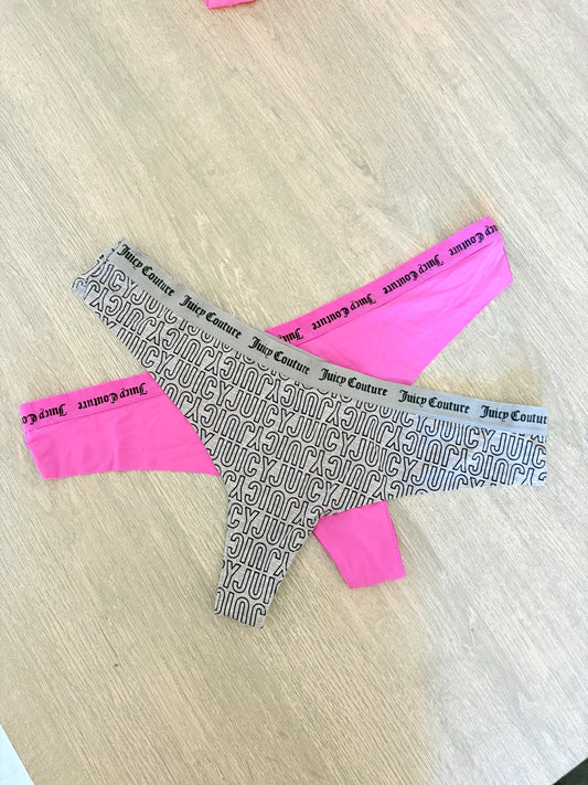 Juicy couture pack of 2 laser cut seamless thongs | L