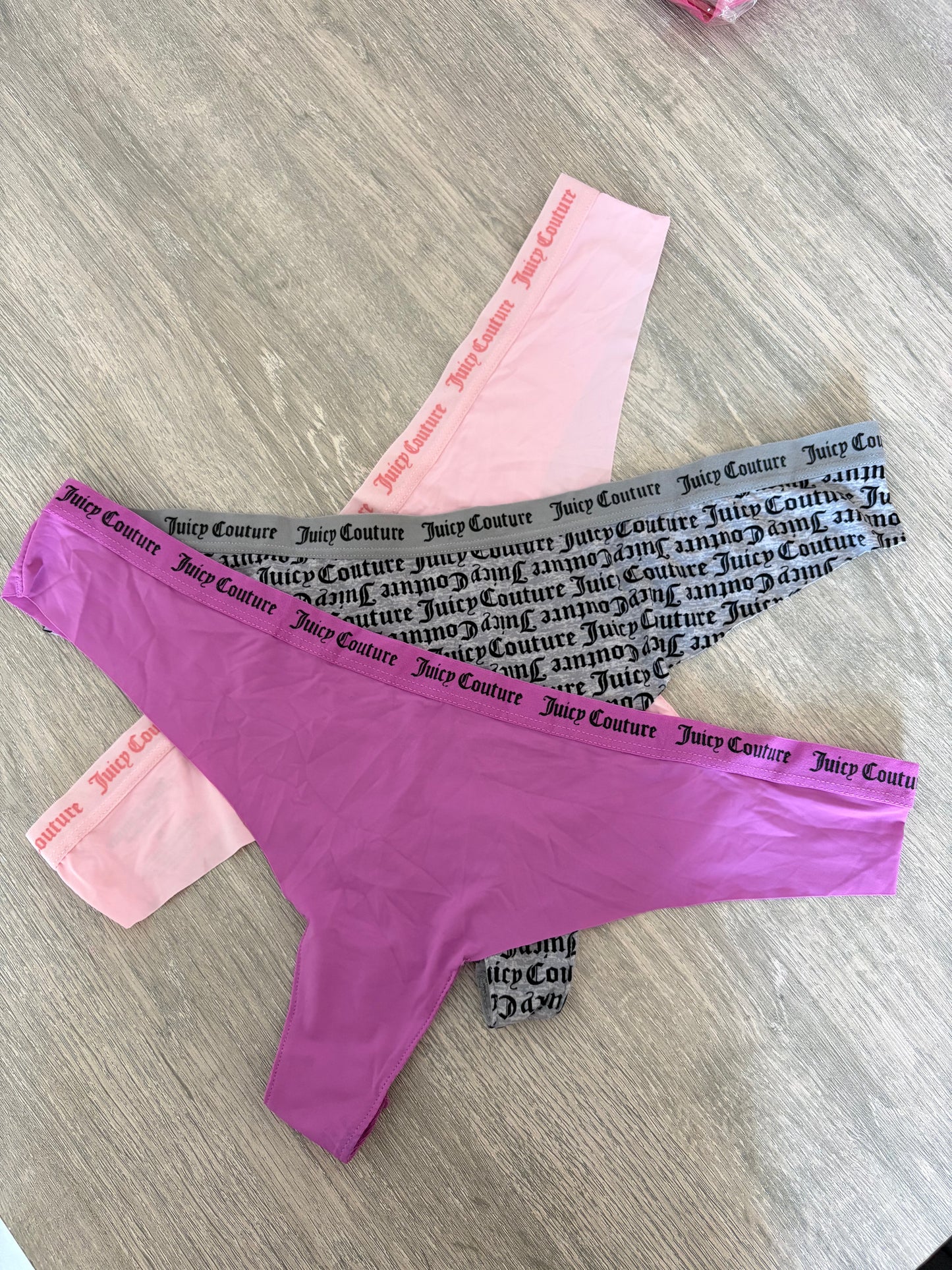 Juicy couture pack of 3 laser cut seamless thongs | XL