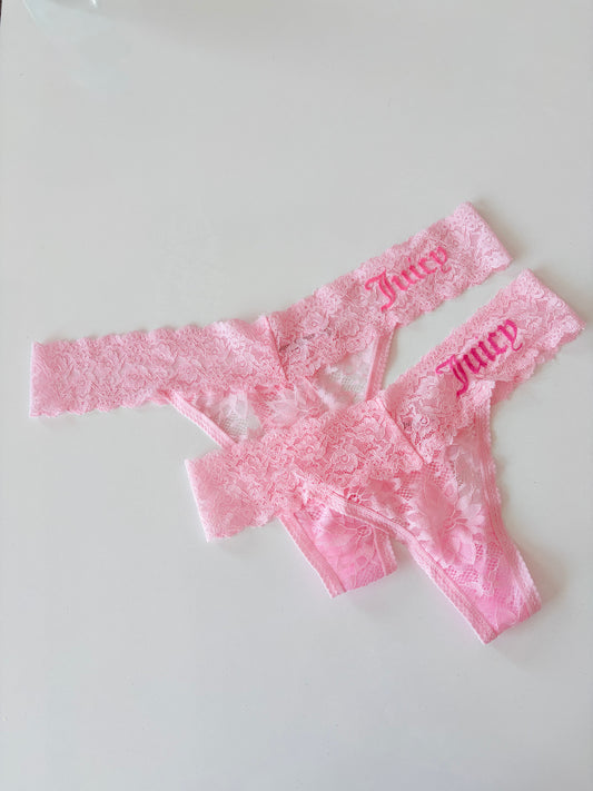 Juicy couture lace thong velvet print