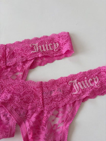 Juicy couture lace thong velvet print