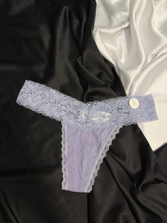 Body cotton lace thong | S