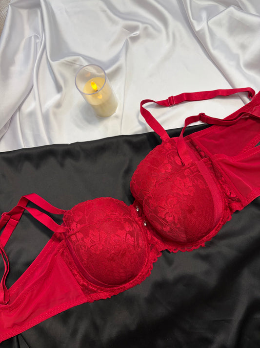 Avon red lace bra