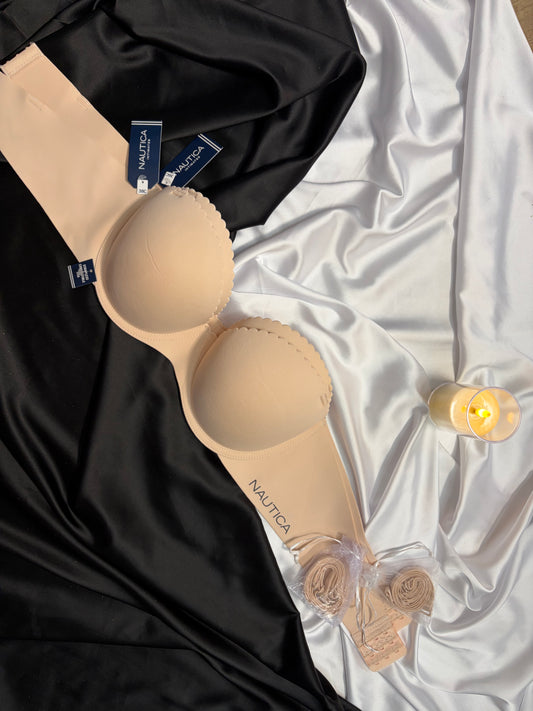 Nautica laser cut strapless convertible bra light push up