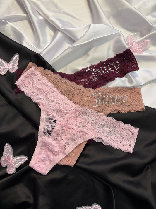 Juicy couture pack of 3 lace thongs | S