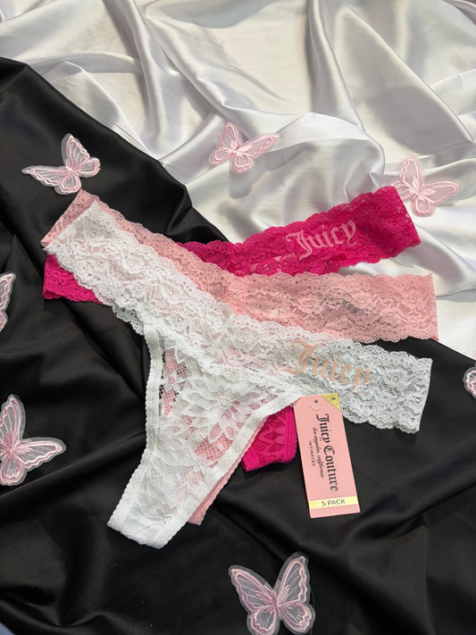 Juicy couture pack of 3 lace thongs | M