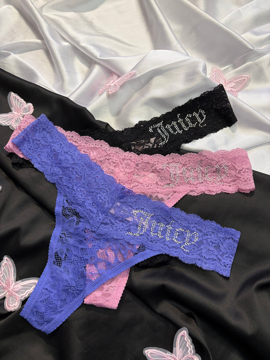 Juicy couture pack of 3 lace thongs | M