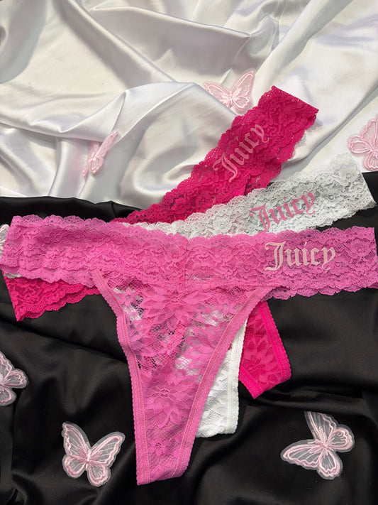 Juicy couture pack of 3 lace thongs | XL