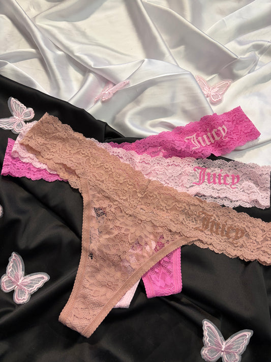 Juicy couture pack of 3 lace thongs | XL
