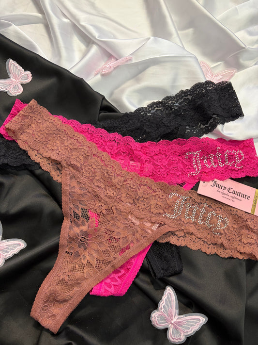Juicy couture pack of 3 lace thongs | XL