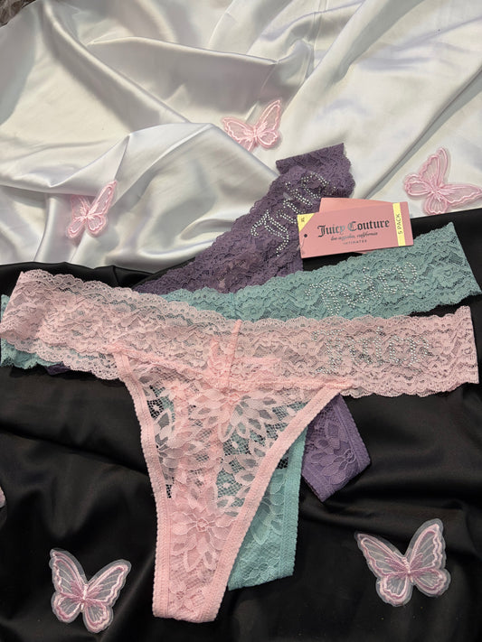 Juicy couture pack of 3 lace thongs | XL