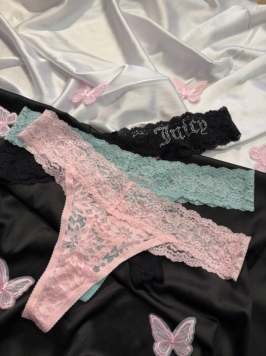 Juicy couture pack of 3 lace thongs | XL