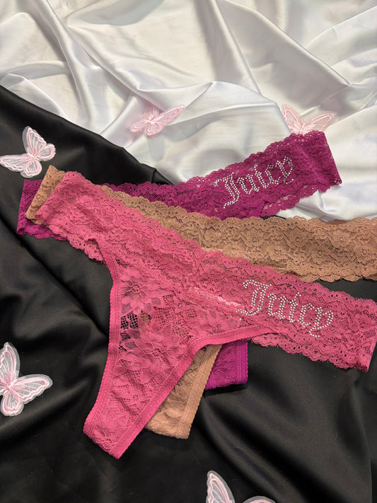 Juicy couture pack of 3 lace thongs | L