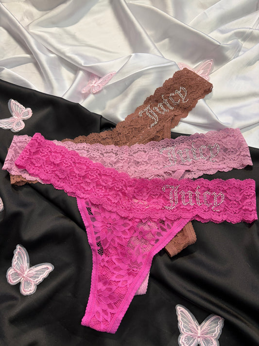 Juicy couture pack of 3 lace thongs | L