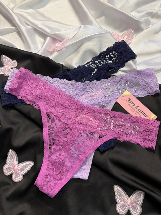 Juicy couture pack of 3 lace thongs | L