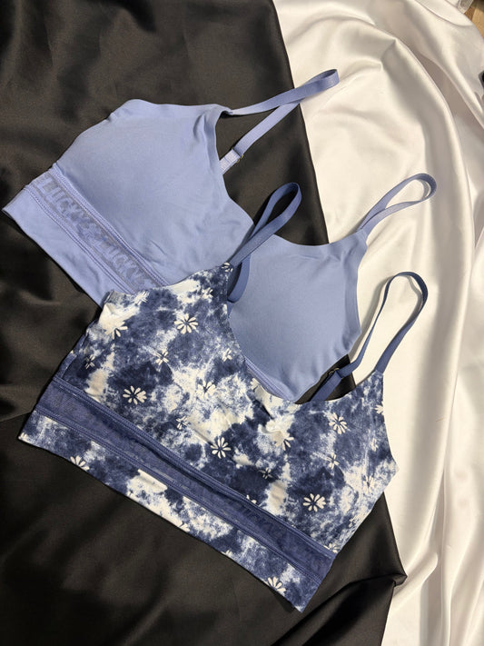 Lucky brand cotton laser cut bralette set | S