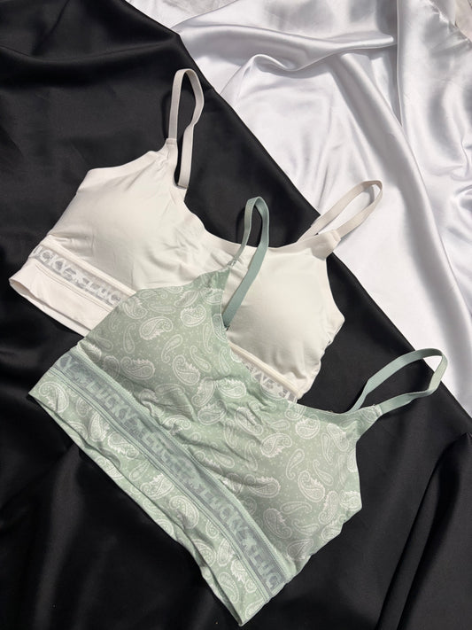 Lucky brand cotton laser cut bralette set