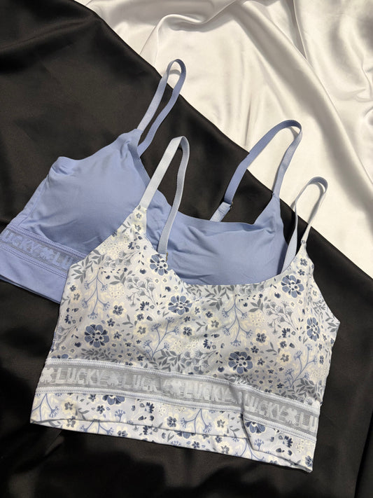 Lucky brand cotton laser cut bralette set | S