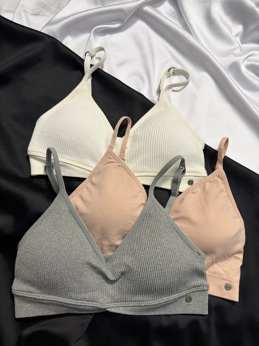 Lucky brand pack of 3 basic bralettes size S
