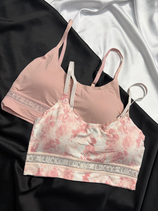 Lucky brand cotton laser cut bralette set size S