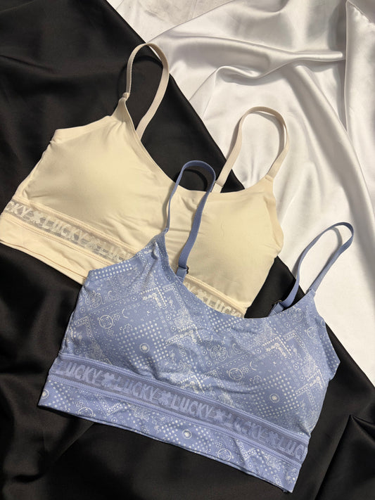 Lucky brand cotton laser cut bralette set size S