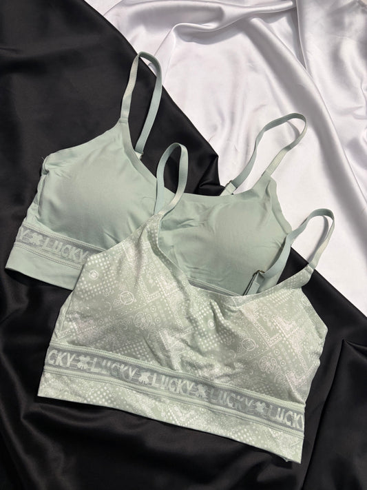 Lucky brand cotton laser cut bralette set size S