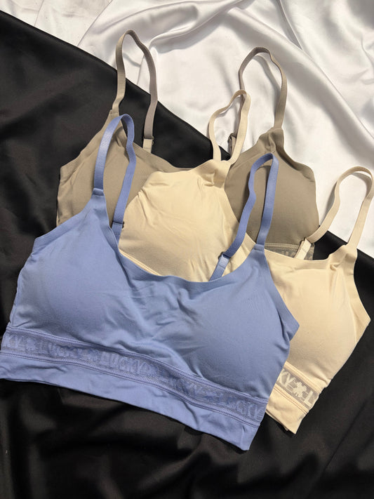 Lucky brand pack of 3 laser cut bralettes size S