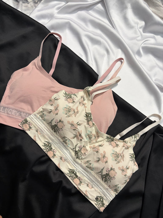 Lucky brand laser cut bralette set size M